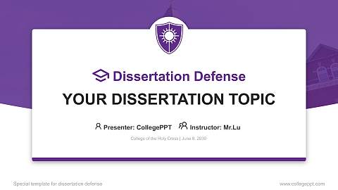 College of the Holy Cross Graduation Thesis Defense PPT Template