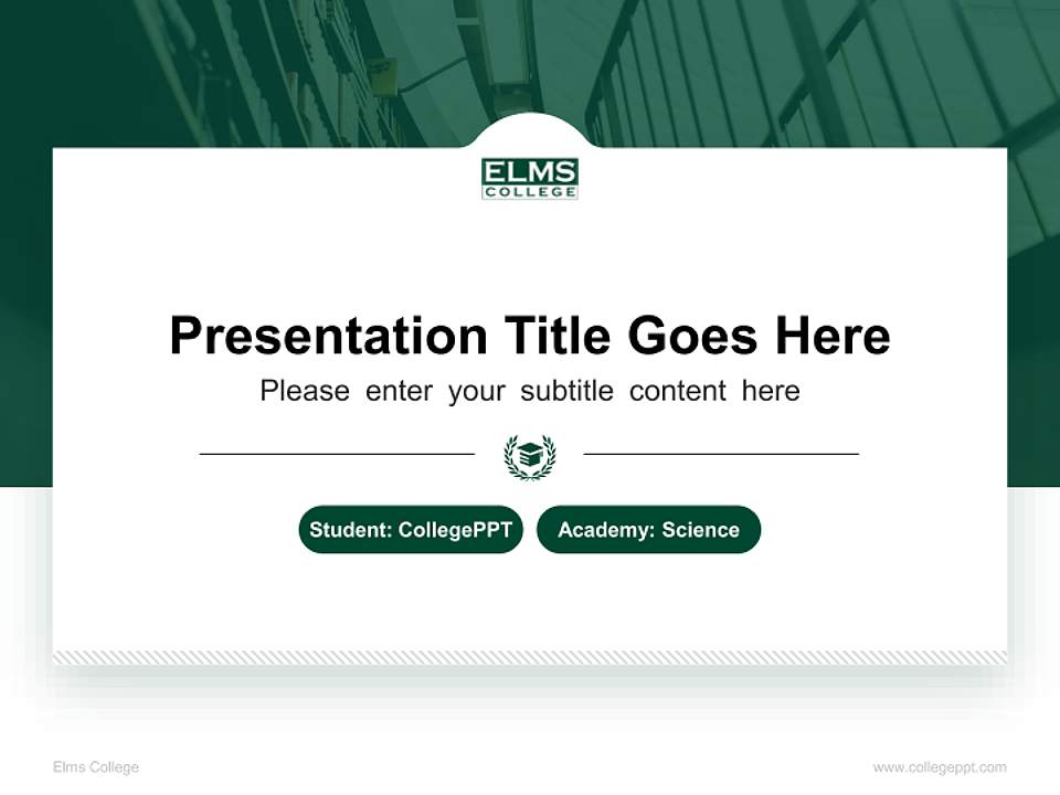 Elms College National Scholarship Defense PPT Template4:3 ratio PPT effect preview image4