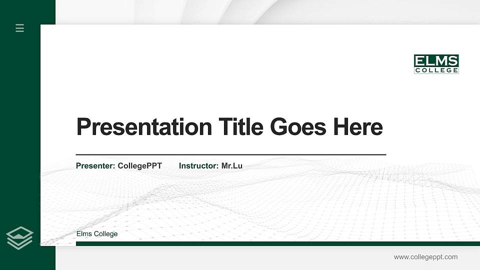 Elms College Thesis Proposal/Graduation Defense PPT Template16:9 ratio PPT effect preview image