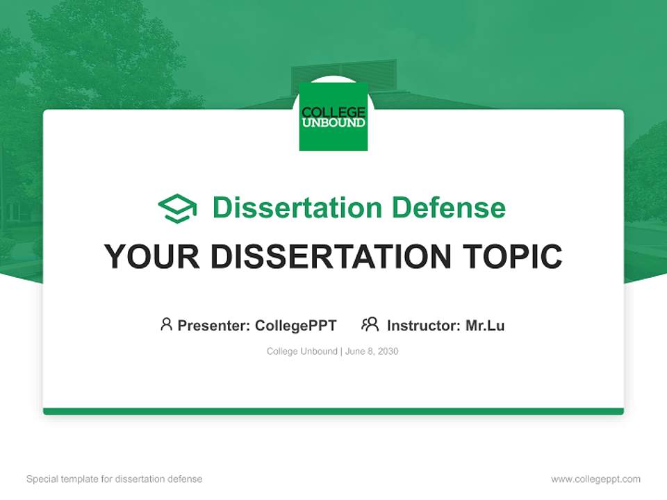 College Unbound Graduation Thesis Defense PPT Template4:3 ratio PPT effect preview image7