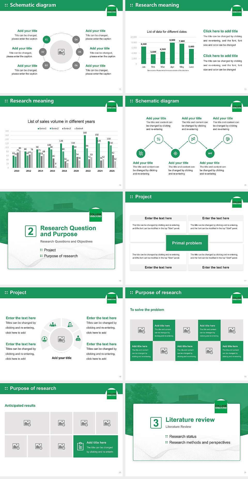 College Unbound Graduation Thesis Defense PPT Template4:3 ratio PPT effect preview image3