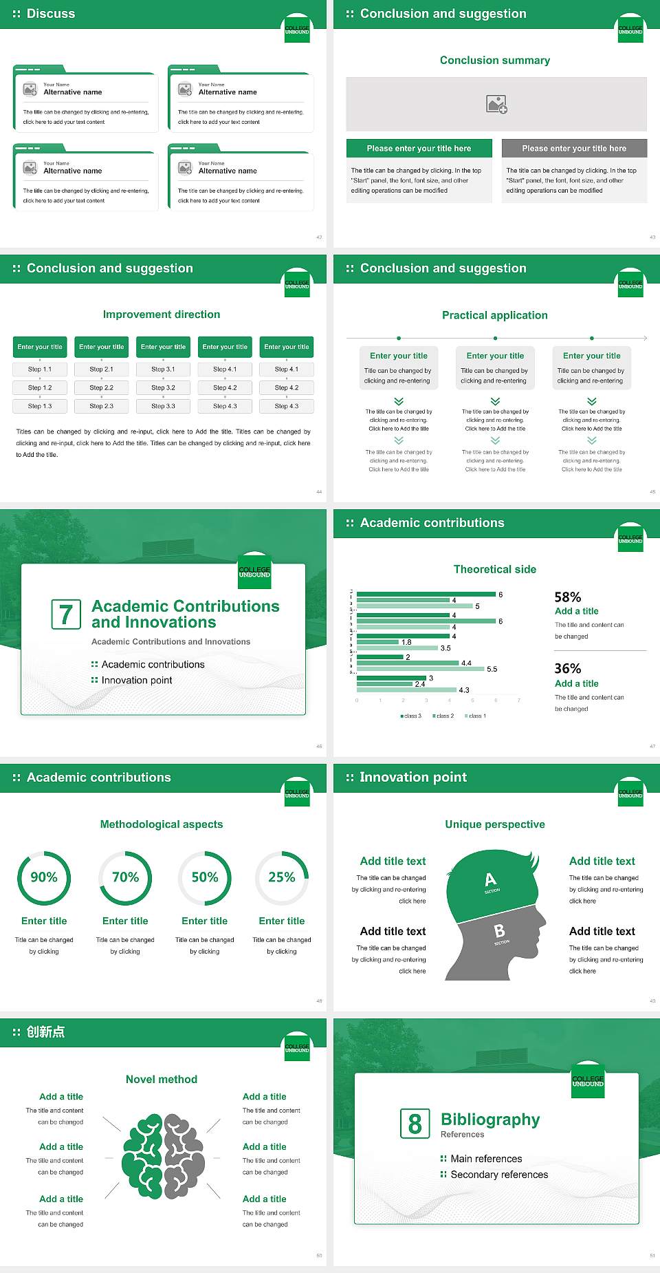 College Unbound Graduation Thesis Defense PPT Template4:3 ratio PPT effect preview image6