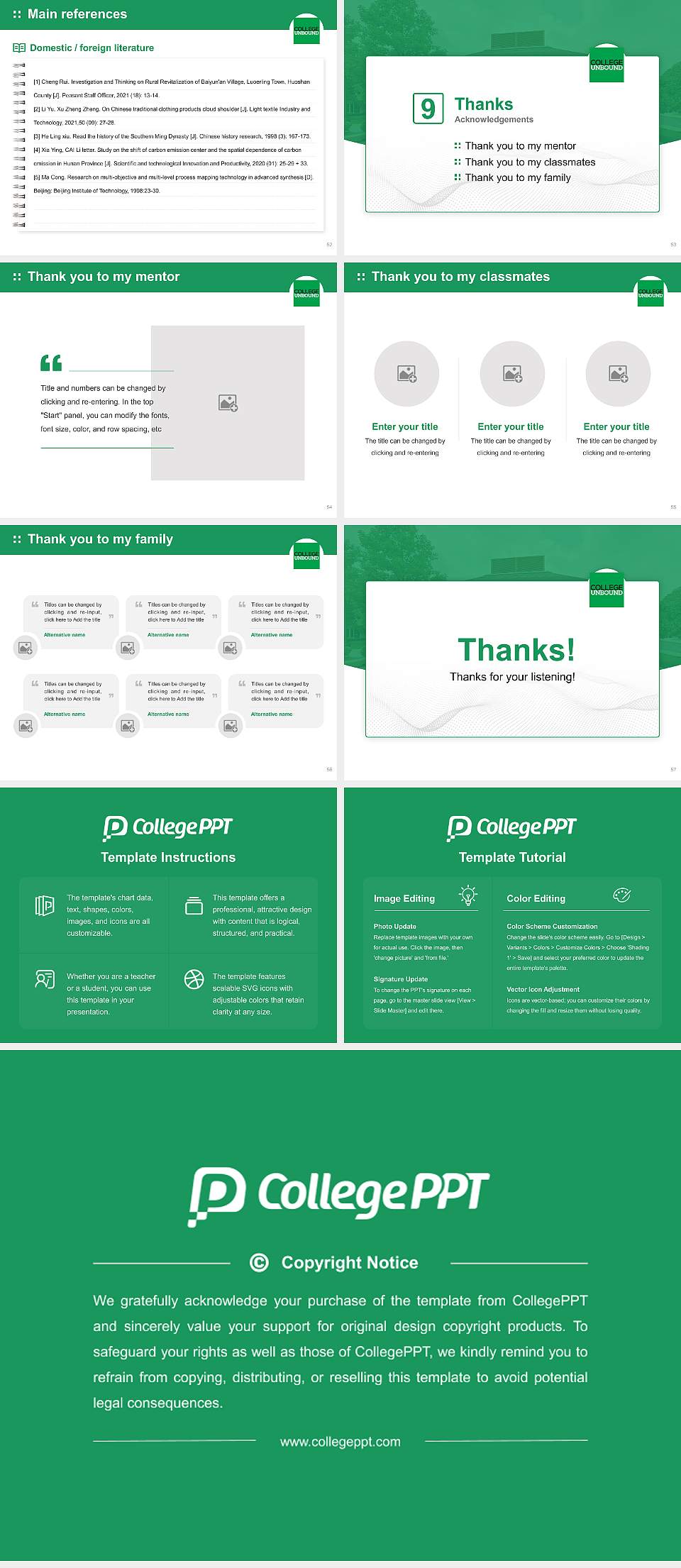 College Unbound Graduation Thesis Defense PPT Template4:3 ratio PPT effect preview image7