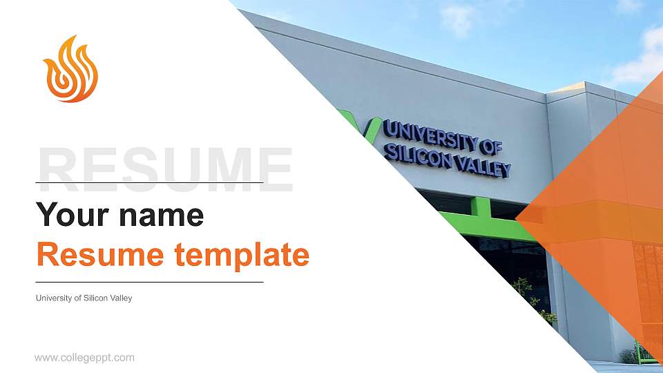 University of Silicon Valley Resume PPT Template16:9 ratio PPT effect preview image