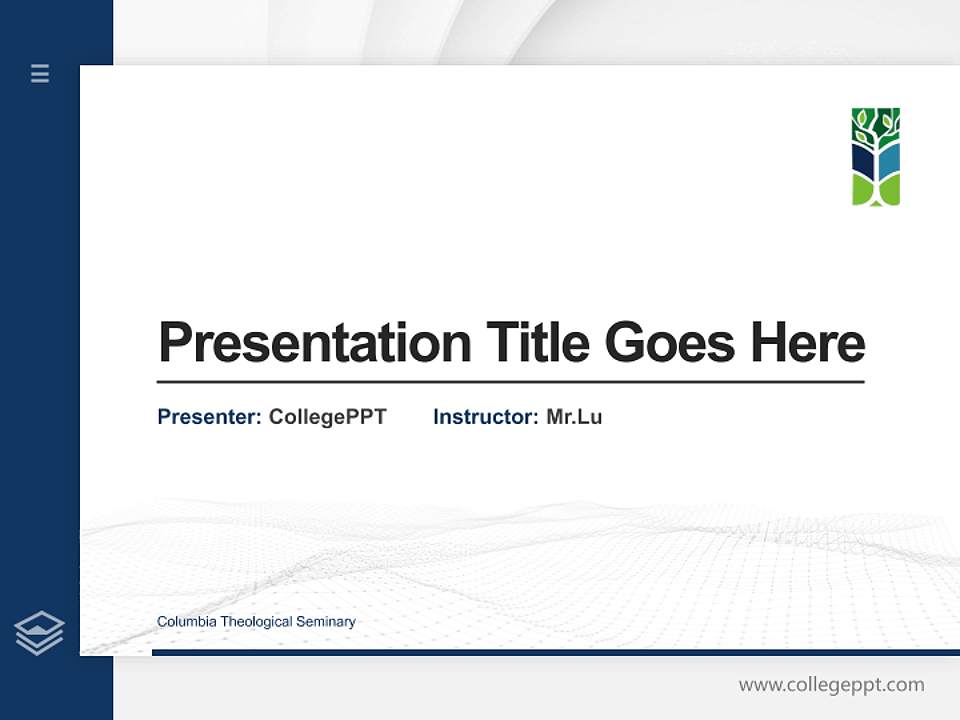 Columbia Theological Seminary Thesis Proposal/Graduation Defense PPT Template4:3 ratio PPT effect preview image5