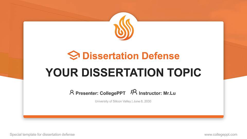 University of Silicon Valley Graduation Thesis Defense PPT Template16:9 ratio PPT effect preview image