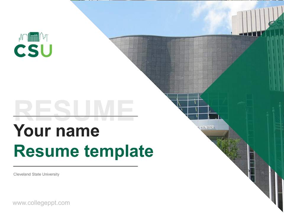 Cleveland State University Resume PPT Template4:3 ratio PPT effect preview image5