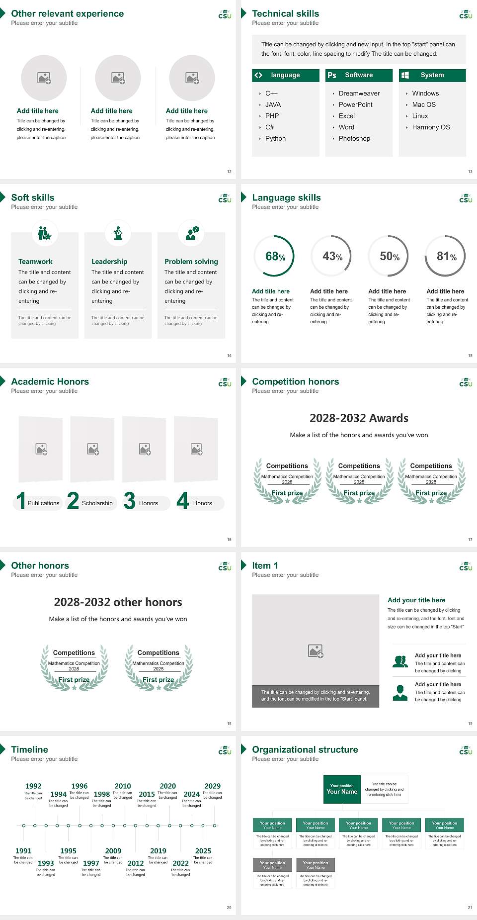 Cleveland State University Resume PPT Template4:3 ratio PPT effect preview image3