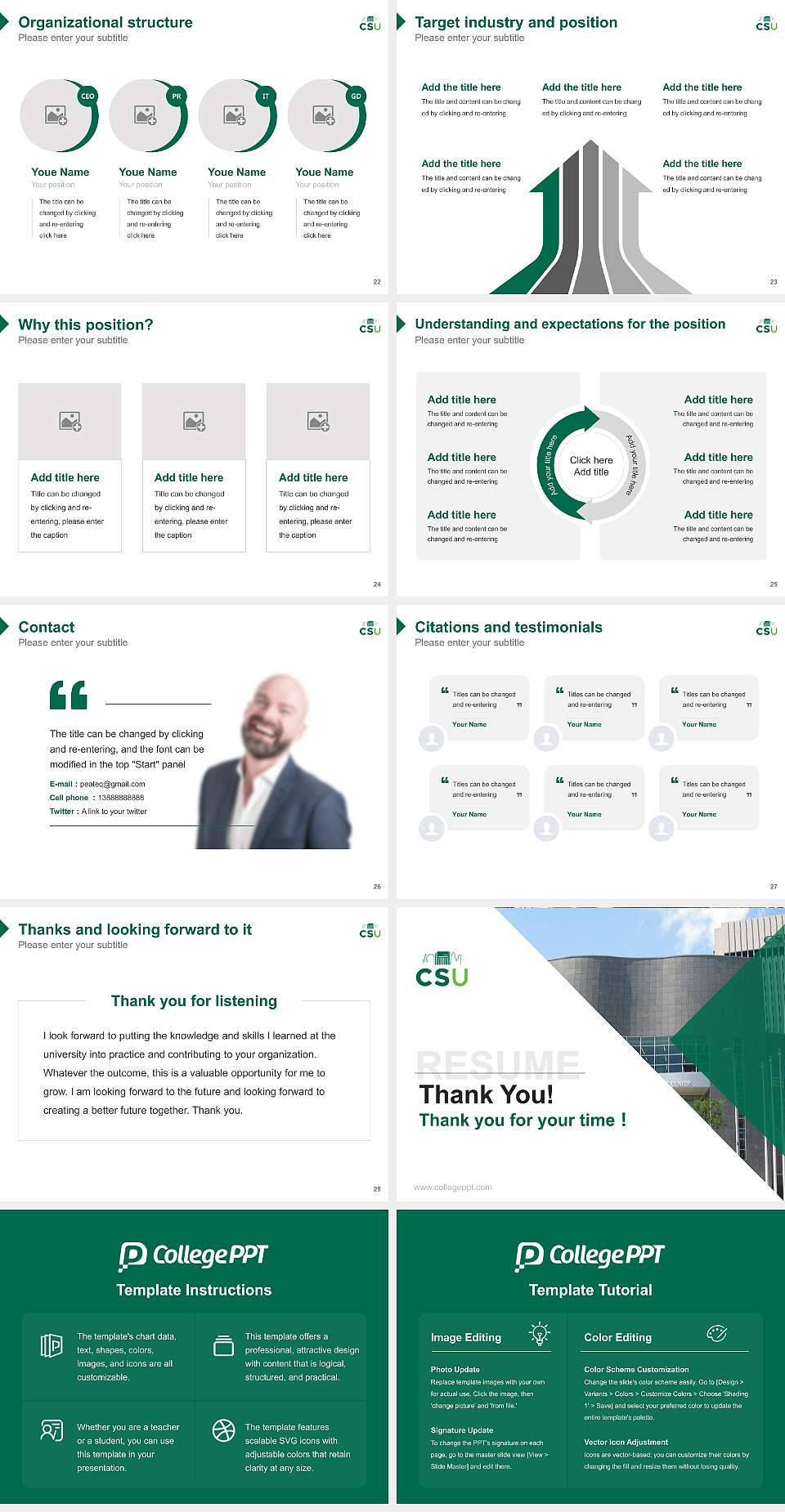 Cleveland State University Resume PPT Template4:3 ratio PPT effect preview image4