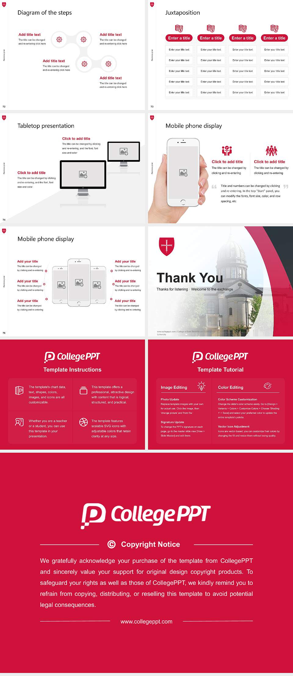 College of Saint Benedict and Saint John’s University Competition/Entrepreneurship Contest PPT Template4:3 ratio PPT effect preview image9