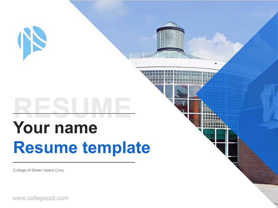 College of Staten Island Cuny Resume PPT Template4:3 ratio PPT effect preview image5