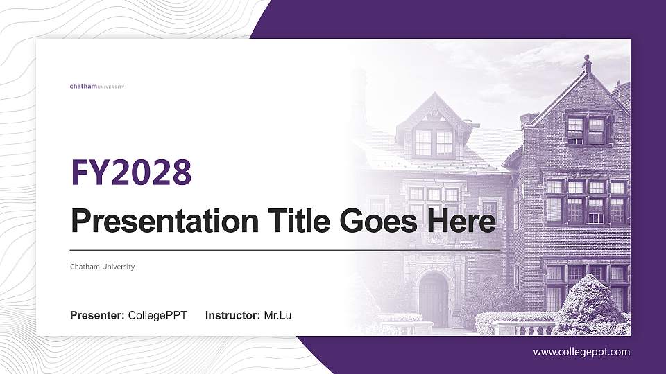Chatham University Academic Presentation/Research Findings Report PPT Template16:9 ratio PPT effect preview image