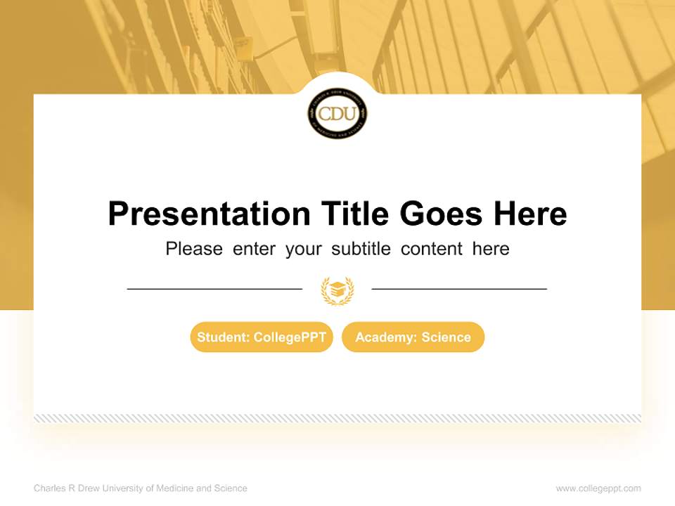 Charles R Drew University of Medicine and Science National Scholarship Defense PPT Template4:3 ratio PPT effect preview image4
