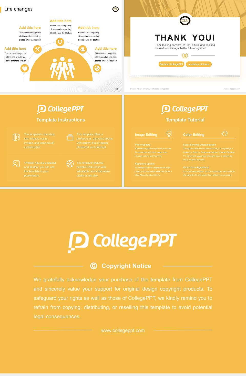Charles R Drew University of Medicine and Science National Scholarship Defense PPT Template4:3 ratio PPT effect preview image4