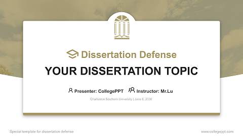 Charleston Southern University Graduation Thesis Defense PPT Template
