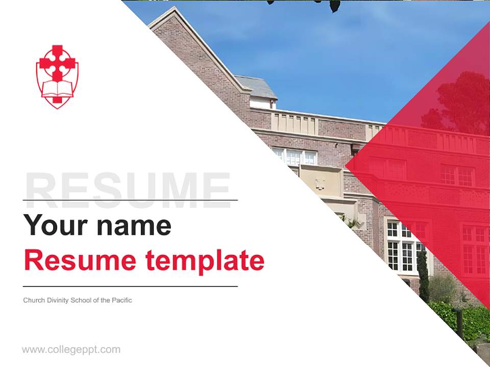 Church Divinity School of the Pacific Resume PPT Template4:3 ratio PPT effect preview image5