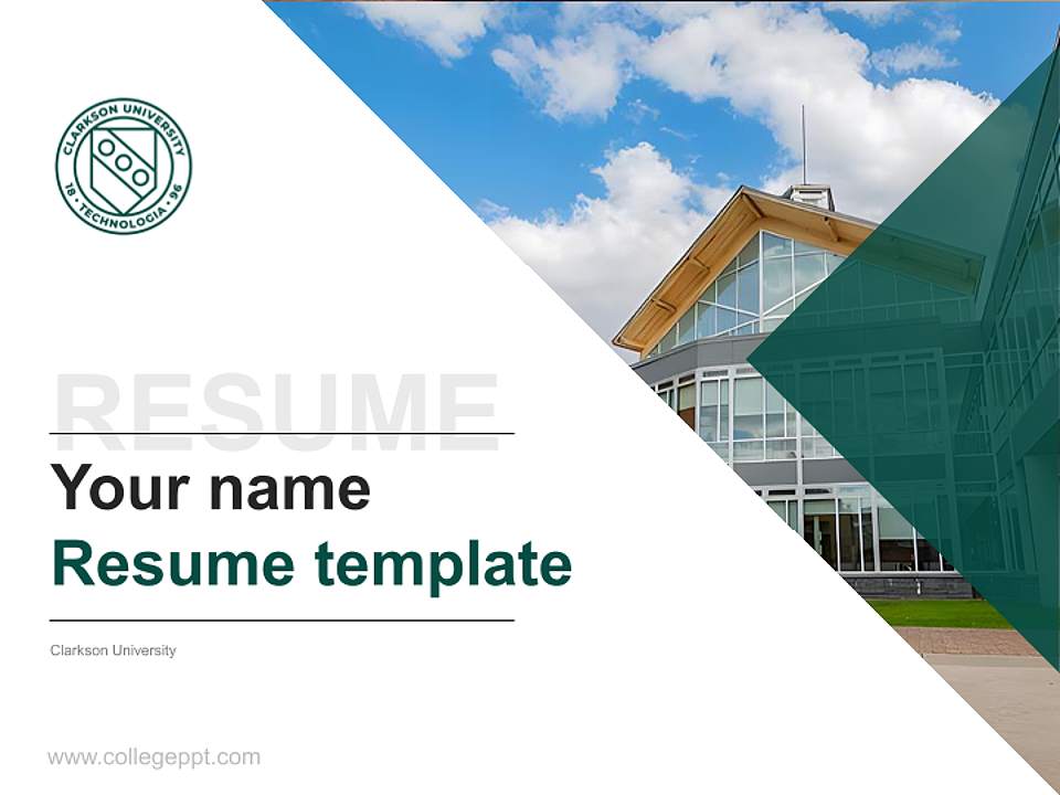 Clarkson University Resume PPT Template4:3 ratio PPT effect preview image5