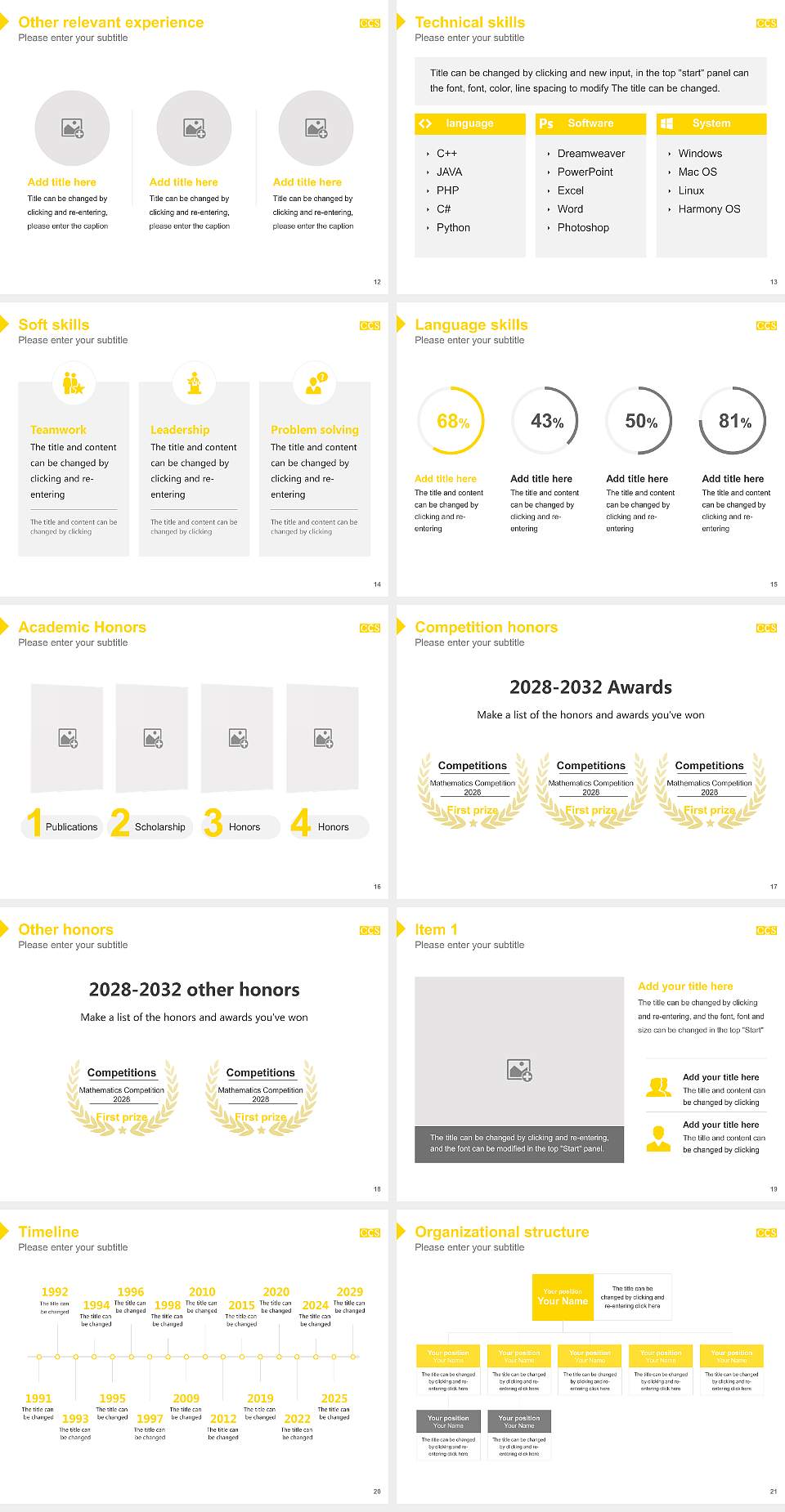 College for Creative Studies Resume PPT Template4:3 ratio PPT effect preview image3