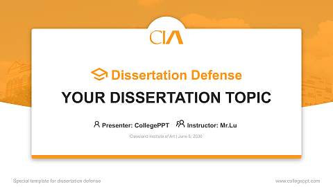 Cleveland Institute of Art Graduation Thesis Defense PPT Template