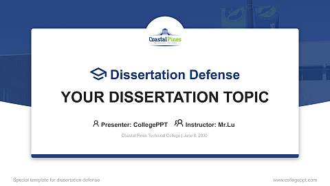 Coastal Pines Technical College Graduation Thesis Defense PPT Template