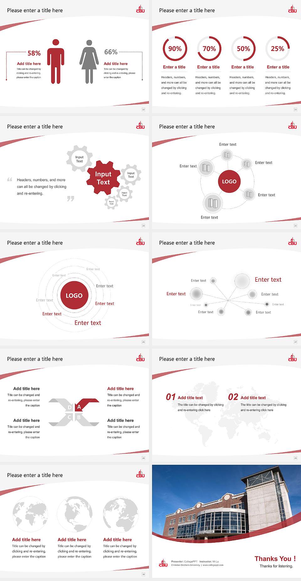 Christian Brothers University Course/Courseware Creation PPT Template4:3 ratio PPT effect preview image4