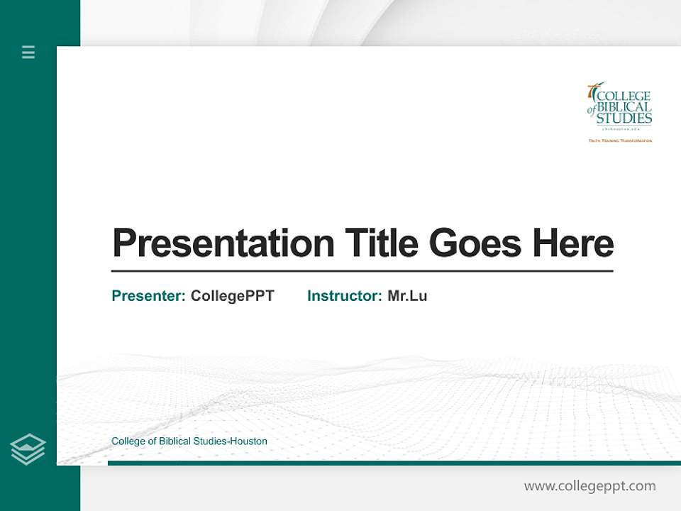 College of Biblical Studies-Houston Thesis Proposal/Graduation Defense PPT Template4:3 ratio PPT effect preview image5