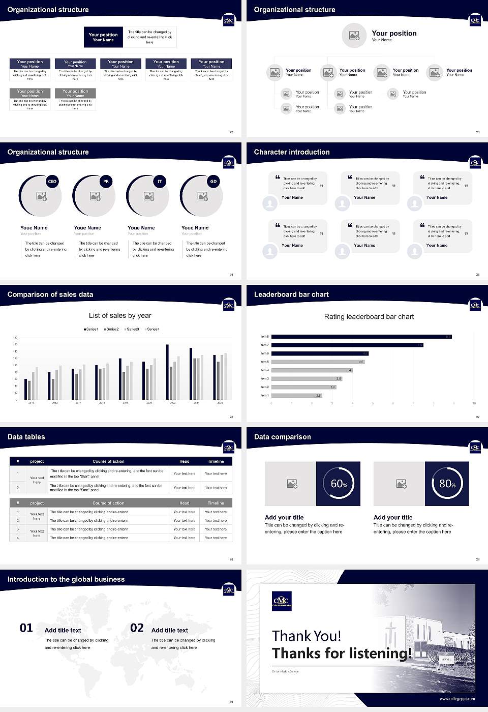 Christ Mission College Academic Presentation/Research Findings Report PPT Template16:9 ratio PPT effect preview image4