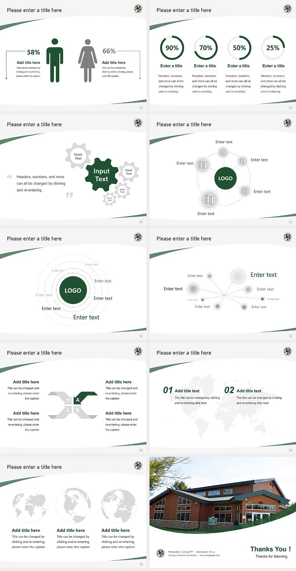 College of Menominee Nation Course/Courseware Creation PPT Template4:3 ratio PPT effect preview image4
