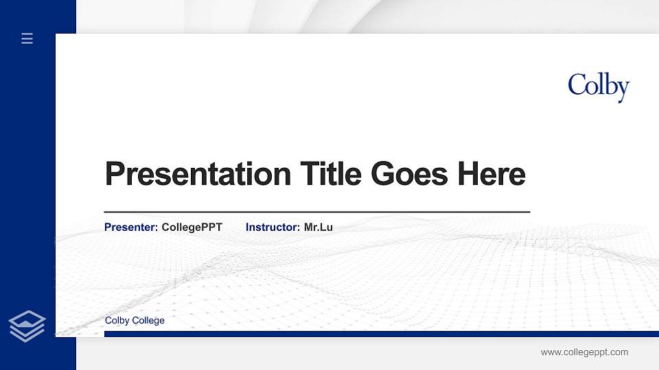 Colby College Thesis Proposal/Graduation Defense PPT Template16:9 ratio PPT effect preview image