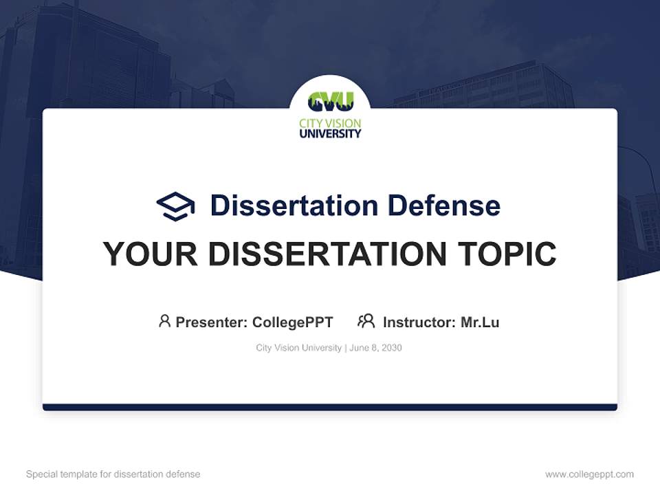 City Vision University Graduation Thesis Defense PPT Template4:3 ratio PPT effect preview image7