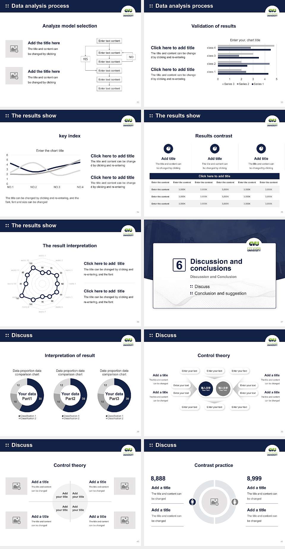 City Vision University Graduation Thesis Defense PPT Template4:3 ratio PPT effect preview image5