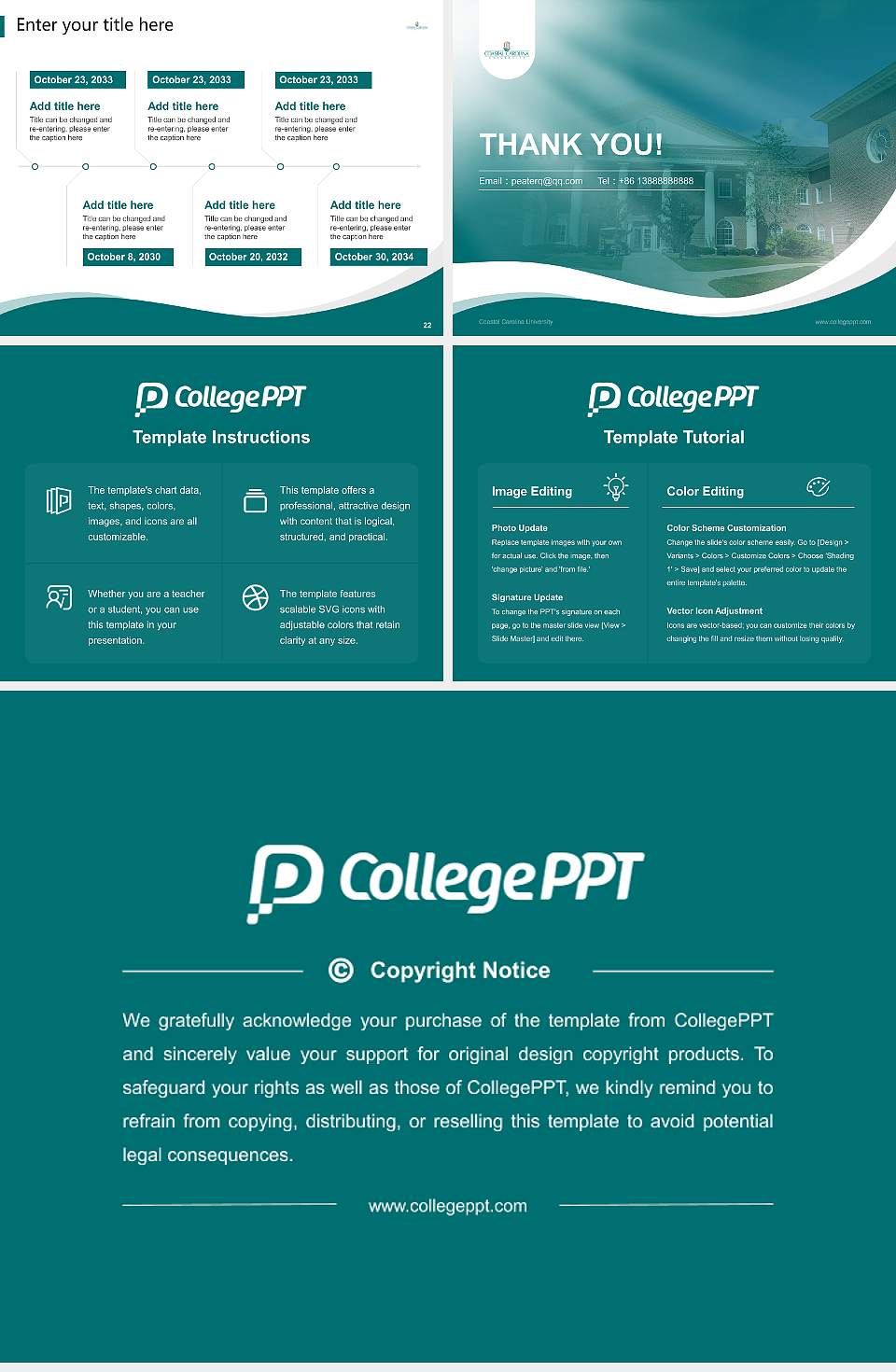 Coastal Carolina University Lecture Sharing and Networking Event PPT Template4:3 ratio PPT effect preview image4