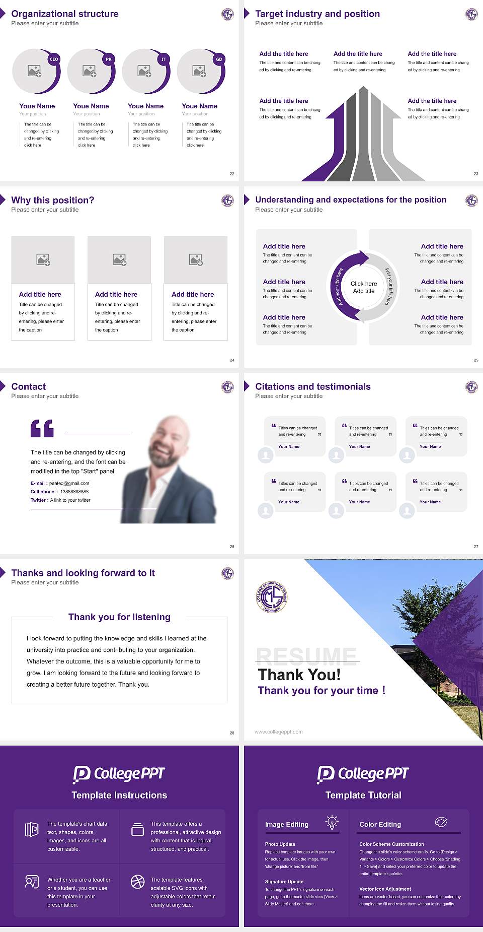 Cincinnati College of Mortuary Science Resume PPT Template4:3 ratio PPT effect preview image4