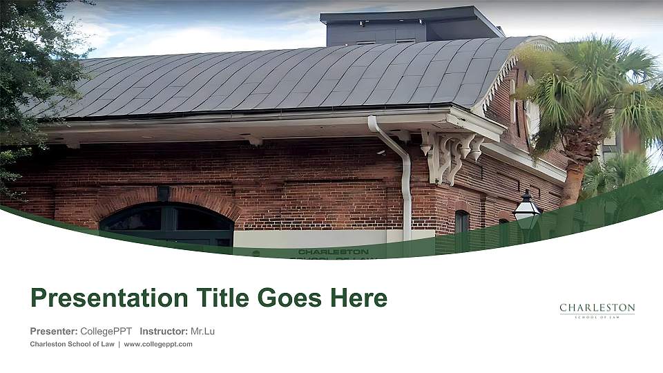 Charleston School of Law Course/Courseware Creation PPT Template16:9 ratio PPT effect preview image