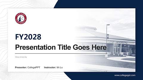 Cleary University Academic Presentation/Research Findings Report PPT Template