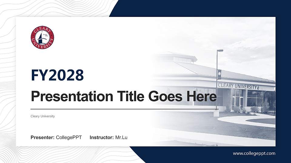 Cleary University Academic Presentation/Research Findings Report PPT Template16:9 ratio PPT effect preview image