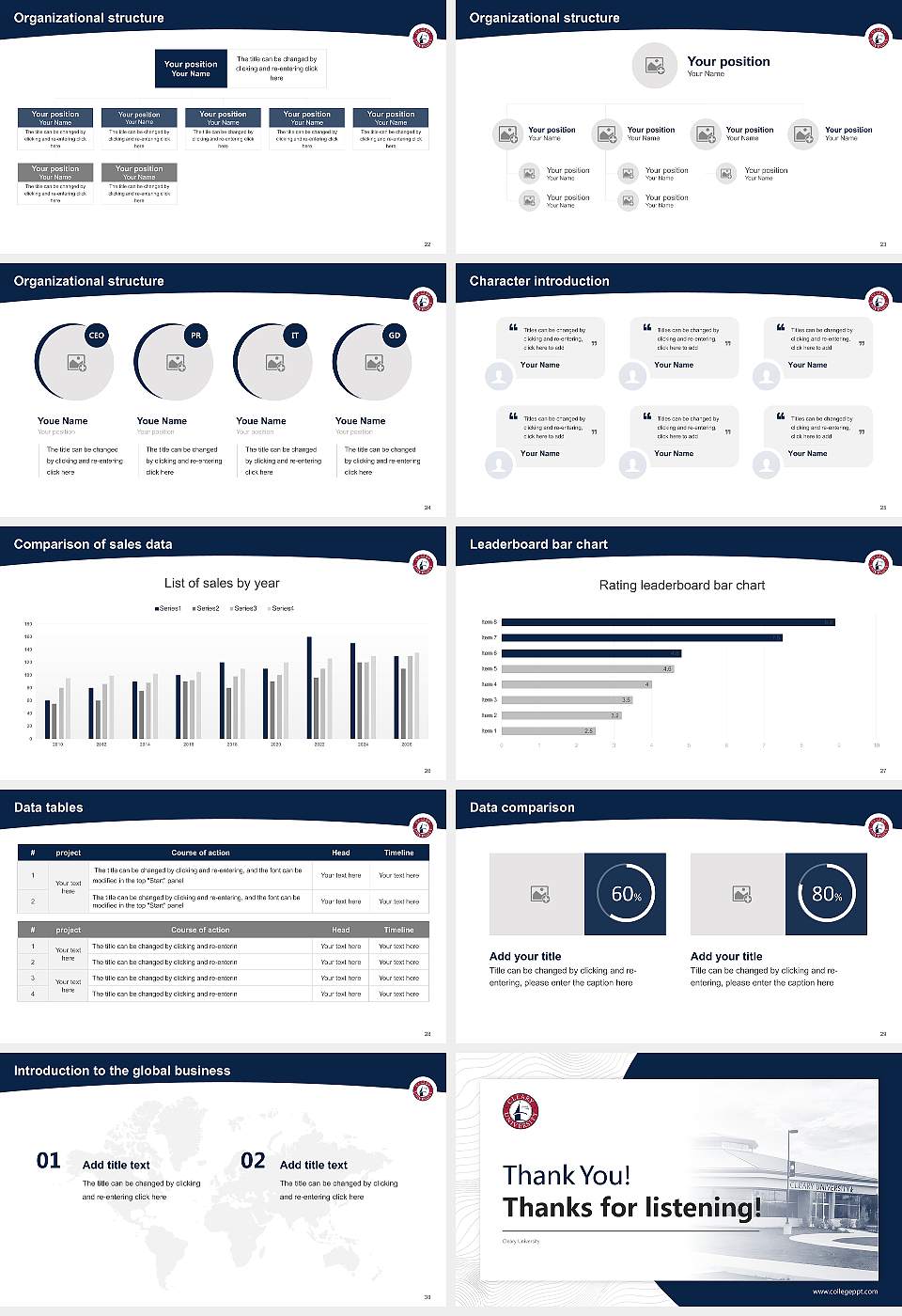 Cleary University Academic Presentation/Research Findings Report PPT Template16:9 ratio PPT effect preview image4