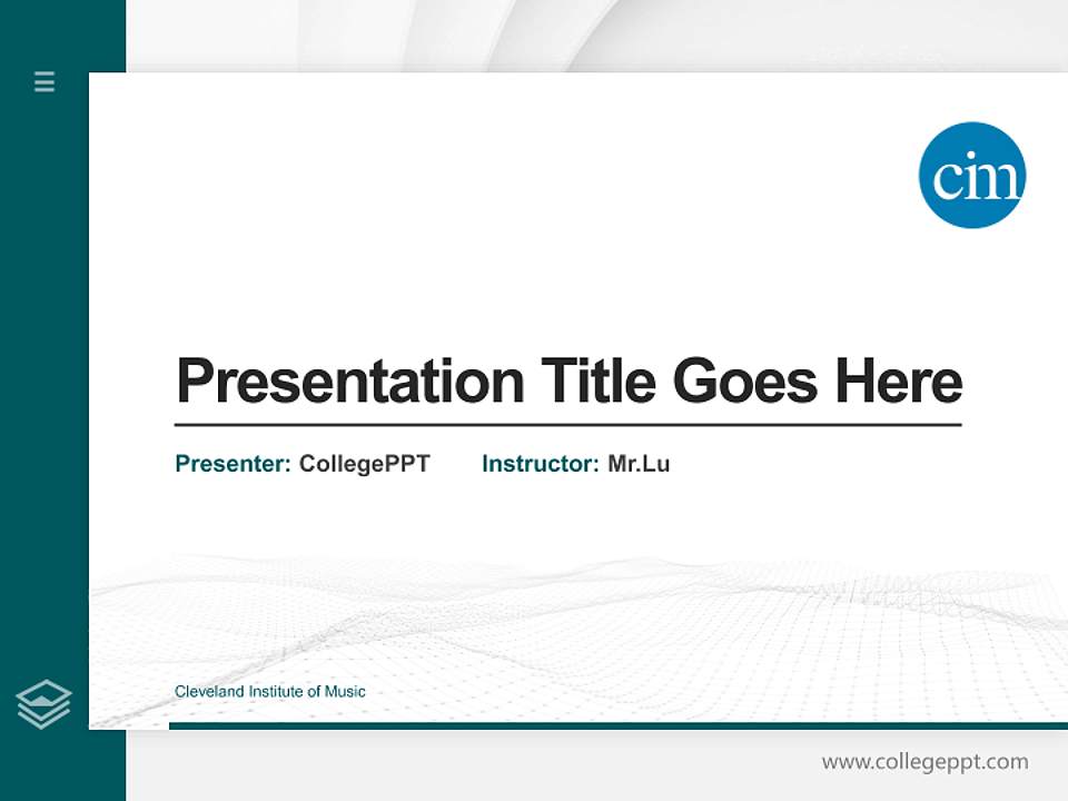 Cleveland Institute of Music Thesis Proposal/Graduation Defense PPT Template4:3 ratio PPT effect preview image5