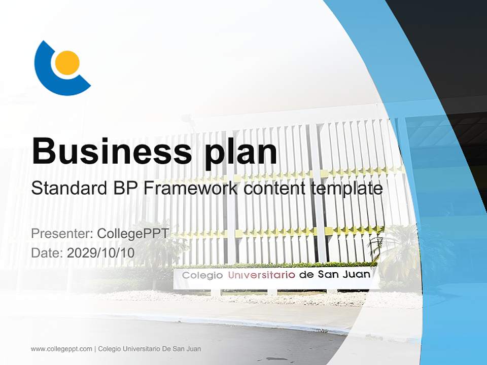 Colegio Universitario De San Juan Competition/Entrepreneurship Contest PPT Template4:3 ratio PPT effect preview image9