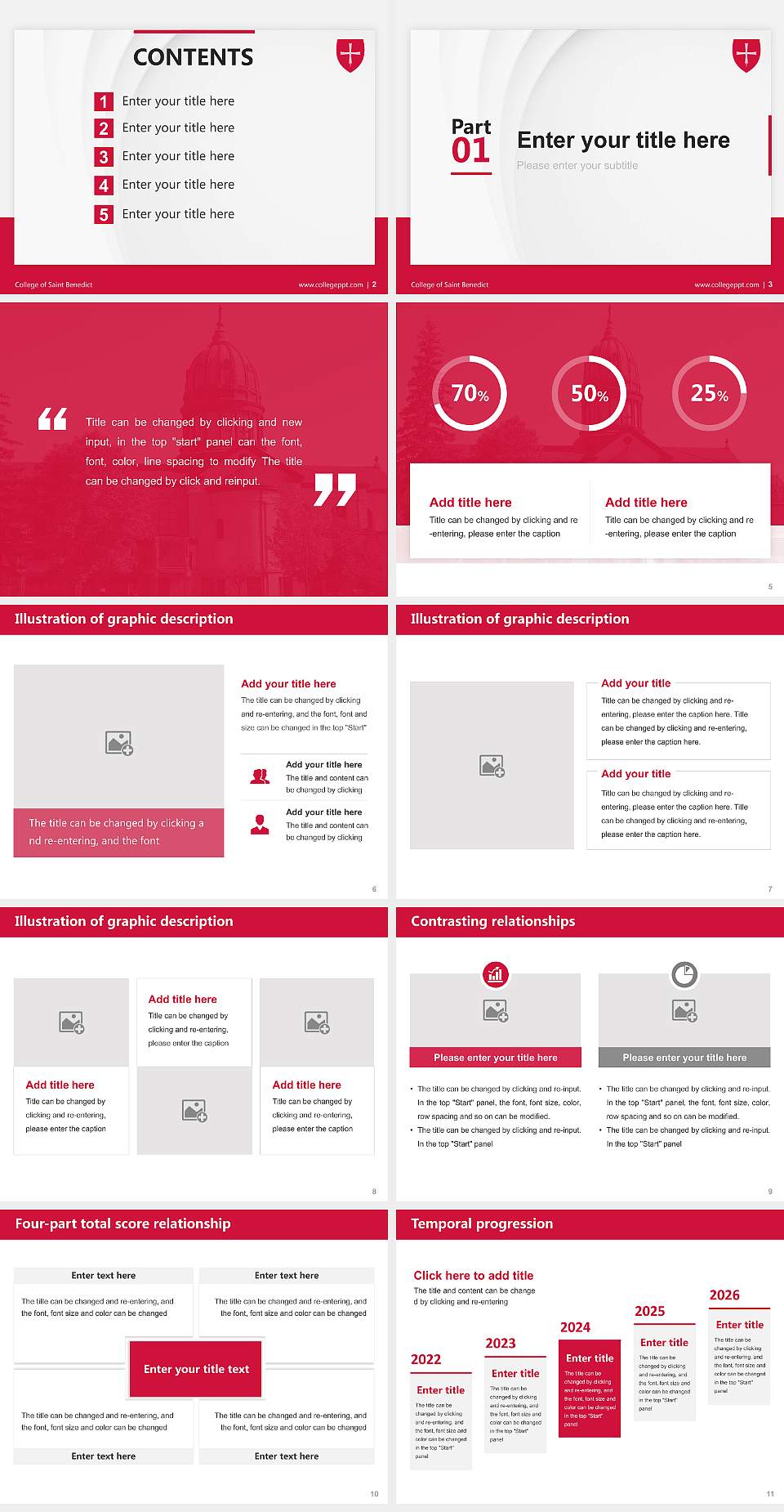 College of Saint Benedict Thesis Proposal/Graduation Defense PPT Template4:3 ratio PPT effect preview image2