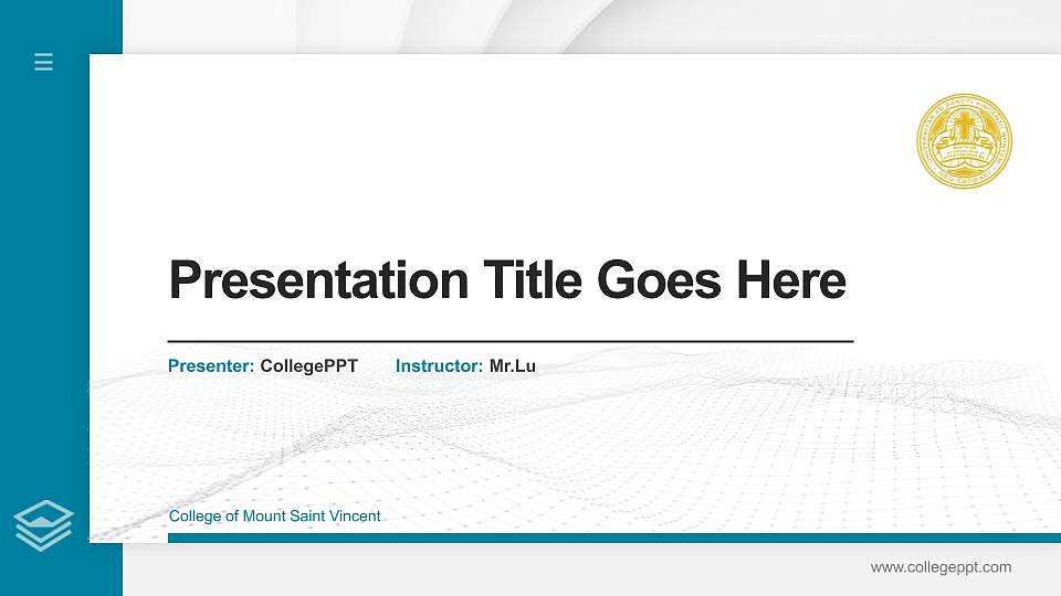College of Mount Saint Vincent Thesis Proposal/Graduation Defense PPT Template16:9 ratio PPT effect preview image