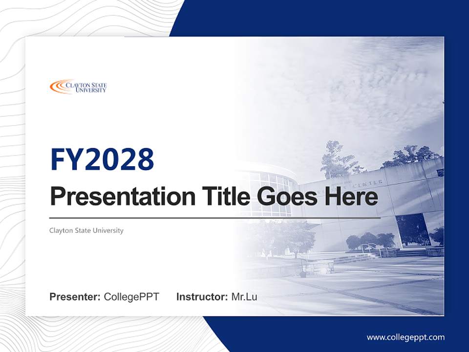 Clayton State University Academic Presentation/Research Findings Report PPT Template4:3 ratio PPT effect preview image5