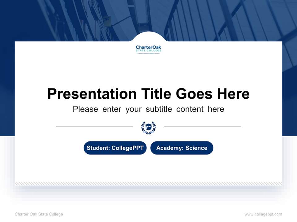Charter Oak State College National Scholarship Defense PPT Template4:3 ratio PPT effect preview image4