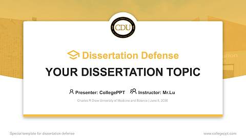 Charles R Drew University of Medicine and Science Graduation Thesis Defense PPT Template