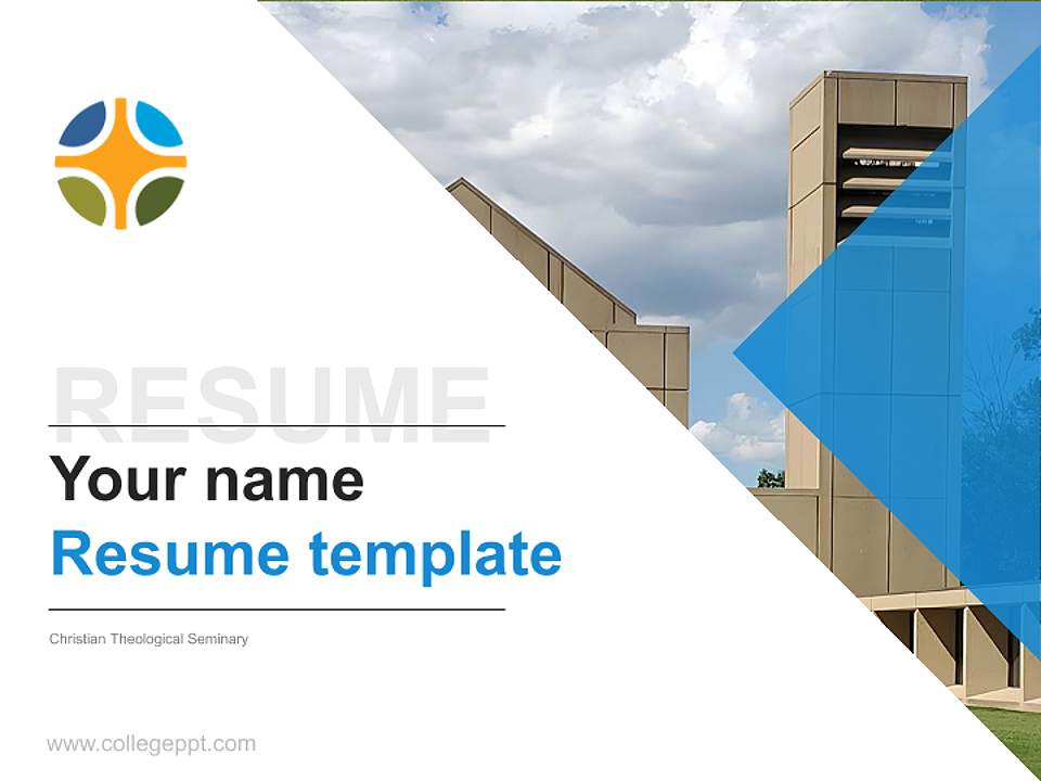 Christian Theological Seminary Resume PPT Template4:3 ratio PPT effect preview image5