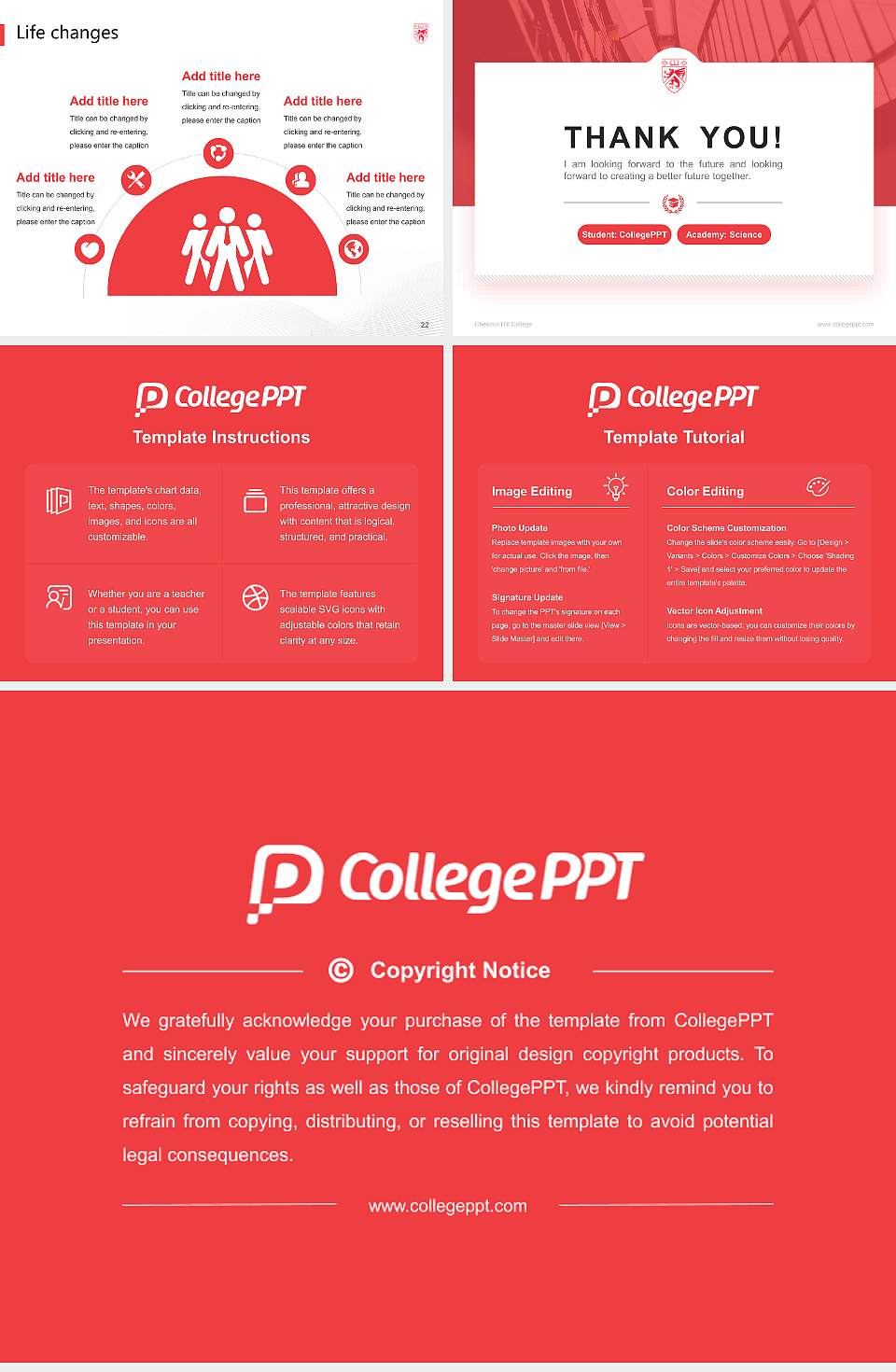 Chestnut Hill College National Scholarship Defense PPT Template4:3 ratio PPT effect preview image4