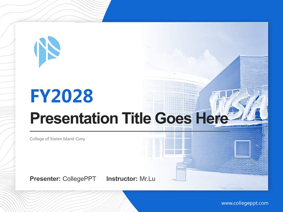 College of Staten Island Cuny Academic Presentation/Research Findings Report PPT Template4:3 ratio PPT effect preview image5