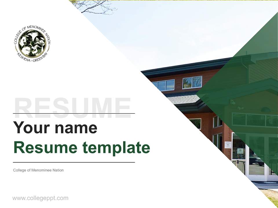 College of Menominee Nation Resume PPT Template4:3 ratio PPT effect preview image5