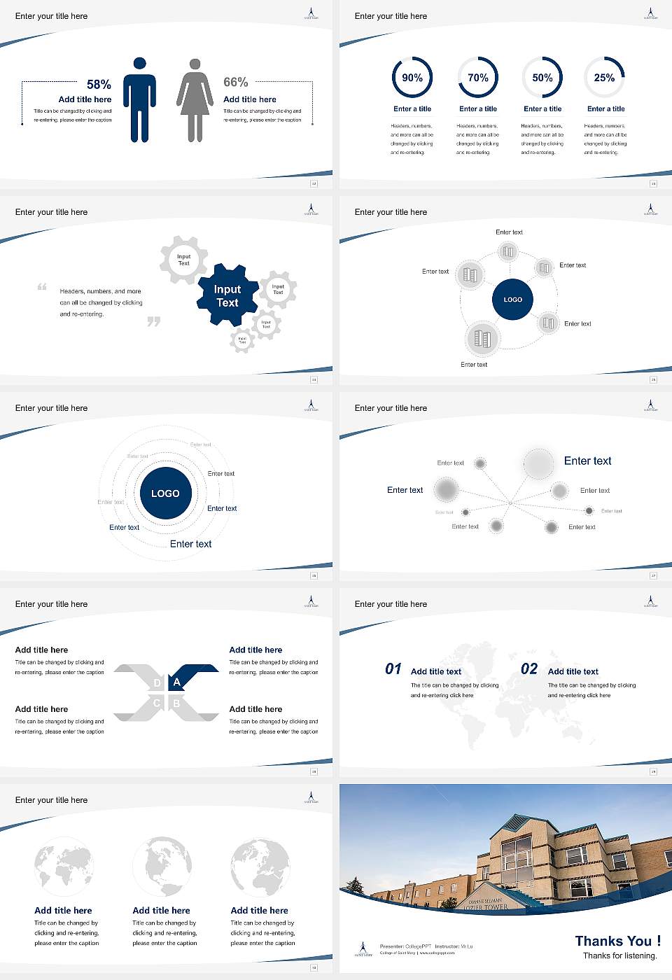 College of Saint Mary Course/Courseware Creation PPT Template16:9 ratio PPT effect preview image4