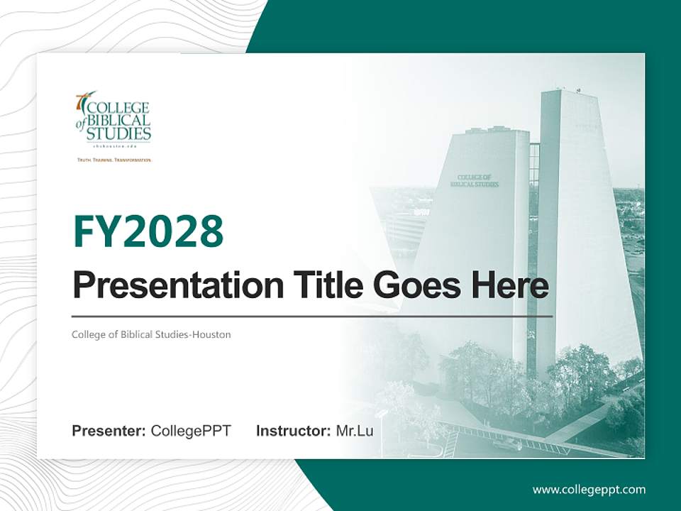 College of Biblical Studies-Houston Academic Presentation/Research Findings Report PPT Template4:3 ratio PPT effect preview image5